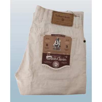 Marlboro Classics white Jeans da uomo in lino - BJU 019 Italianfashionglam
