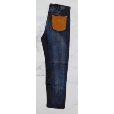 Rare - Blue jeans da uomo in cotone gamba dritta vintage-bju020-Italianfashionglam