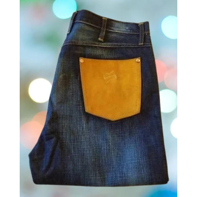 Rare - Blue jeans da uomo in cotone gamba dritta vintage-bju020-Italianfashionglam