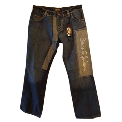 Dolce&Gabbana blue jeans vintage da uomo stinti 5 tasche - bju007-Italianfashionglam