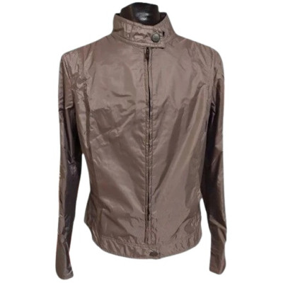 Brema - giubbino da donna in tessuto tecnico marrone- giud003-Italianfashionglam