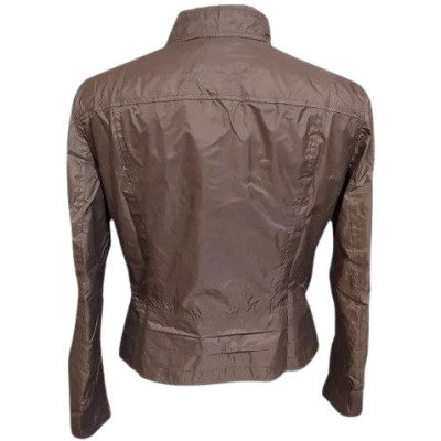 Brema - giubbino da donna in tessuto tecnico marrone- giud003-Italianfashionglam