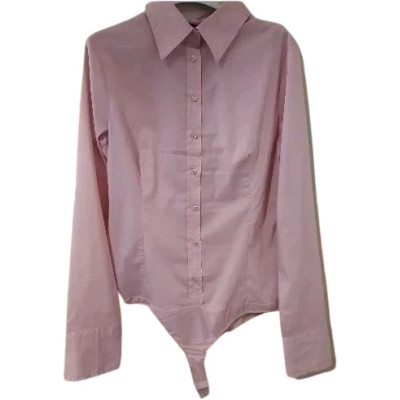 Too May - Blusa body in cotone color rosa manica lunga-ccd002-Italianfashionglam
