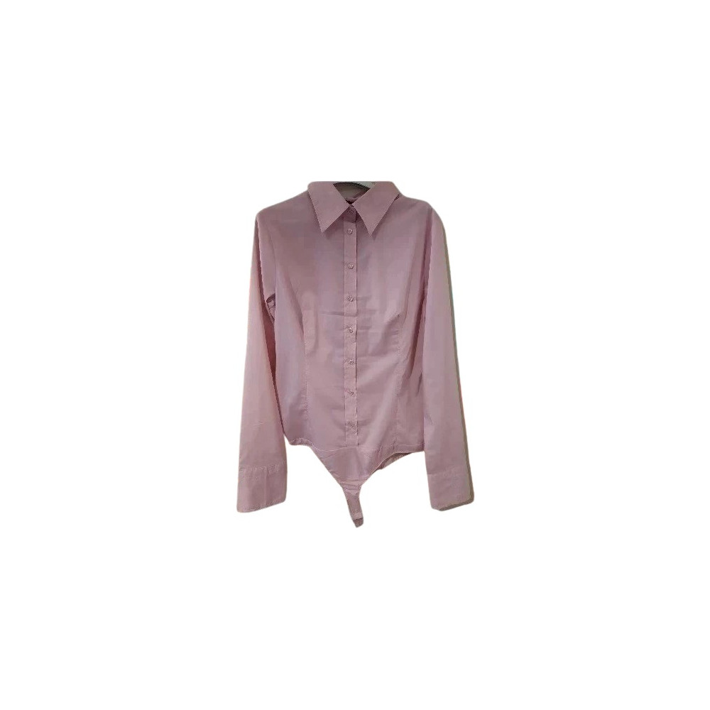 Too May - Blusa body in cotone color rosa manica lunga-ccd002-Italianfashionglam Too May - Blusa body in cotone color rosa manica lunga-ccd002-Italianfashionglam
