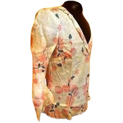 Benetton - Blusa in lino a fantasia floreale multi color-bls001-Italianfashionglam