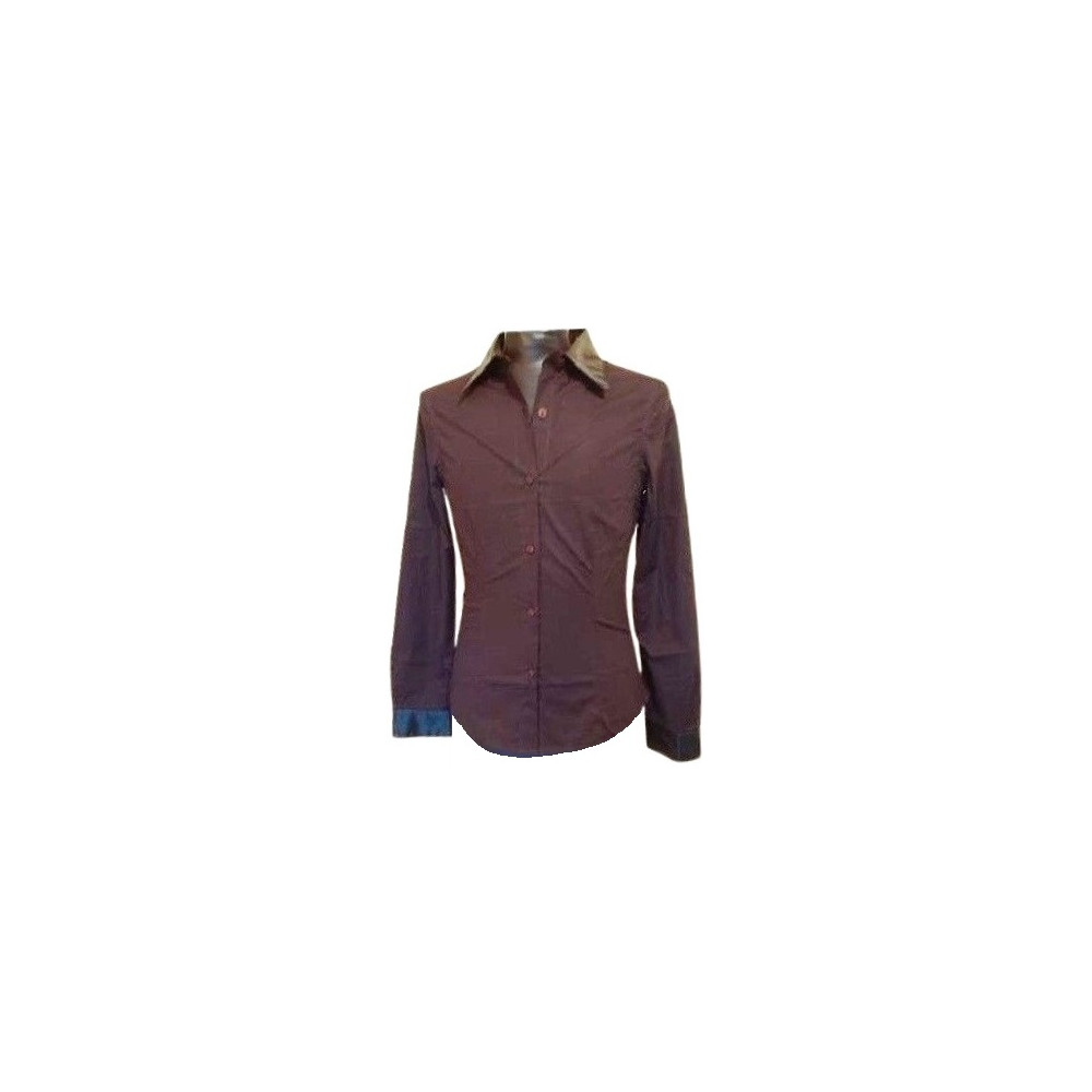 Casucci - Blusa in puro cotone ed ecopelle color marrone Casucci - Blusa in puro cotone ed ecopelle color marrone