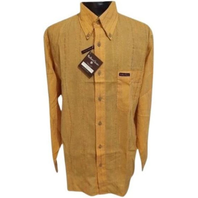 Marlboro Classics - Camicia da uomo in cotone arancione-camu009-Italianfashionglam