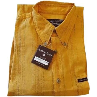 Marlboro Classics - Camicia da uomo in cotone arancione-camu009-Italianfashionglam