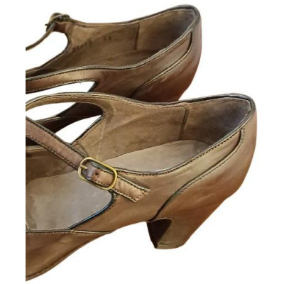 I.N.K. Shoes - Décolleté Mary Jane in pelle colore marrone-sc017-Italianfashionglam