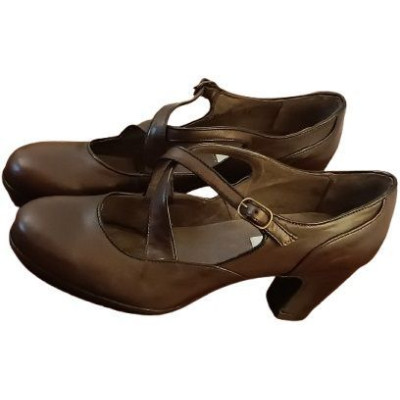 I.N.K. Shoes - Décolleté Mary Jane in pelle colore marrone-sc017-Italianfashionglam