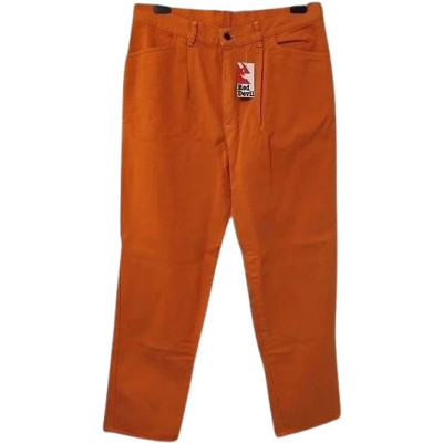 Red Devil - Jeans da uomo in cotone orange gamba dritta - bju016-Italianfashionglam