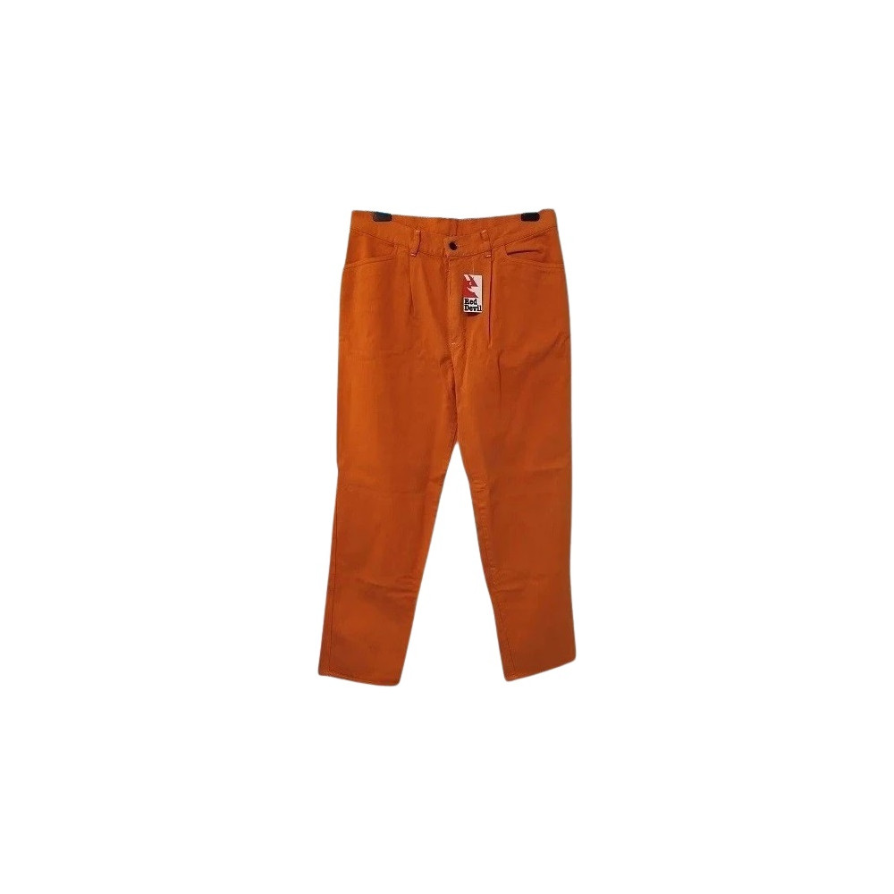 Red Devil - Jeans da uomo in cotone orange gamba dritta - bju016-Italianfashionglam Red Devil - Jeans da uomo in cotone orange gamba dritta - bju016-Italianfashionglam