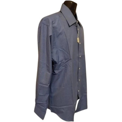 Pancaldi&B - Camicia classica da uomo in cotone azzurro-camu011-Italianfashionglam