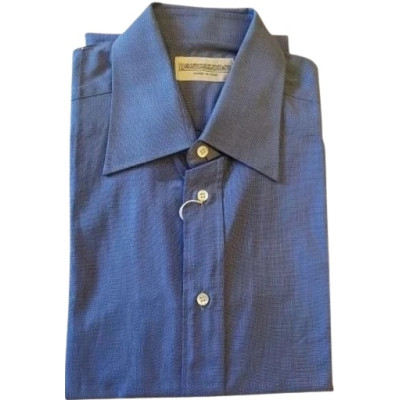 Pancaldi&B - Camicia classica da uomo in cotone azzurro-camu011-Italianfashionglam
