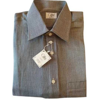 Cassera - Camicia classica da uomo in cotone grigio scuro-camu001-Italianfashionglam