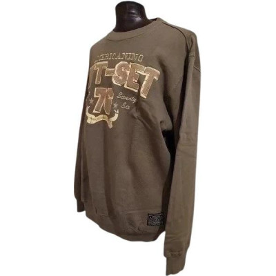 Americanino felpa da uomo vintage in cotone verde oliva fpu001-Italianfashionglam