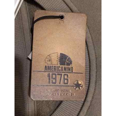 Americanino felpa da uomo vintage in cotone verde oliva fpu001-Italianfashionglam