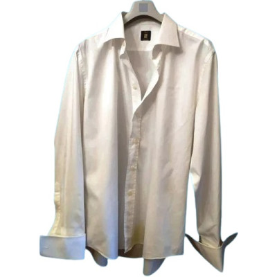 Hamilton - Camicia da uomo in puro cotone color bianco-camu007-Italianfashionglam