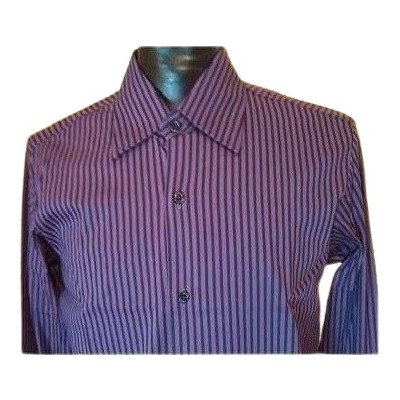 Theatre - Camicia da uomo puro cotone rigato blu grigio-camu029-Italianfashionglam