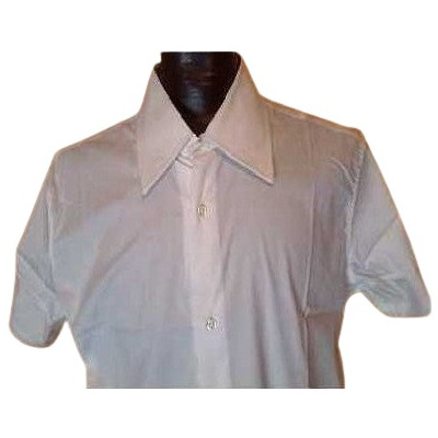 Theatre - Camicia da uomo in cotone bianco manica corta-camu024-Italianfashionglam