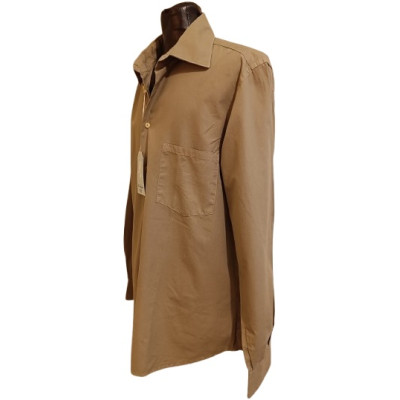 Pal Zileri - Camicia classica uomo in cotone grigio fango-camu012-Italianfashionglam
