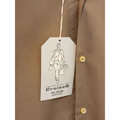 Pal Zileri - Camicia classica uomo in cotone grigio fango-camu012-Italianfashionglam