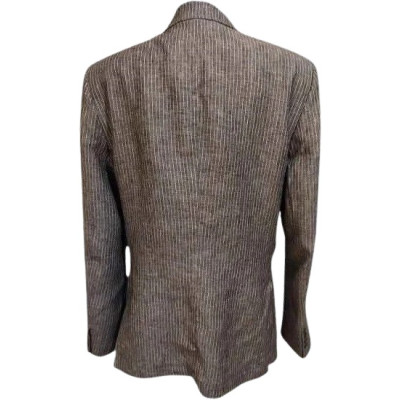 Tenkey - Giacca da uomo 2 bottoni puro lino grigio scuro-giuo030-Italianfashionglam