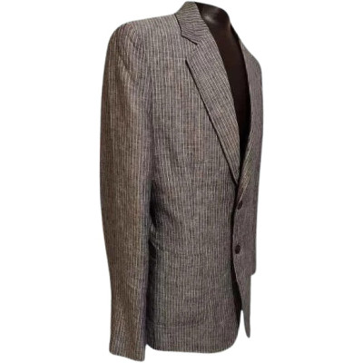 Tenkey - Giacca da uomo 2 bottoni puro lino grigio scuro-giuo030-Italianfashionglam