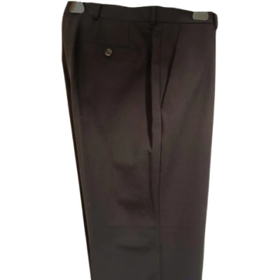 Armani Collezioni - Pantalone da uomo in lana color nero-puo062-Italianfashionglam