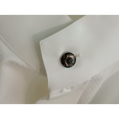 Patrick - Camicia da uomo in cotone bianco collo Korean - camu020-Italianfashionglam