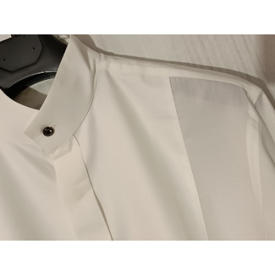 Patrick - Camicia da uomo in cotone bianco collo Korean - camu020-Italianfashionglam