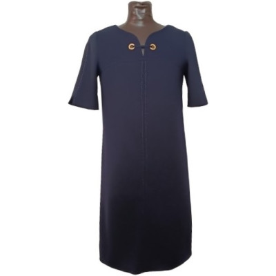 Luisa Spagnoli - Abito tubino in pura lana vergine blu - dsd116-Italianfashionglam