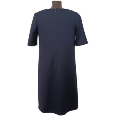 Luisa Spagnoli - Abito tubino in pura lana vergine blu - dsd116-Italianfashionglam