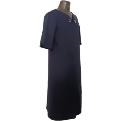 Luisa Spagnoli - Abito tubino in pura lana vergine blu - dsd116-Italianfashionglam