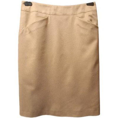 MaxMara - Gonna al ginocchio in drap di lana cammello - gne070-Italianfashionglam