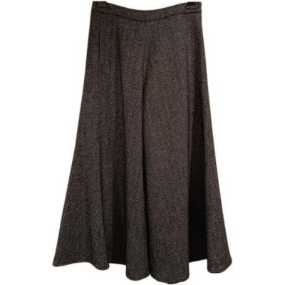 Alysi - Gonna a pantalone in lana di color grigio spigato - gne071 - Italianfashionglam