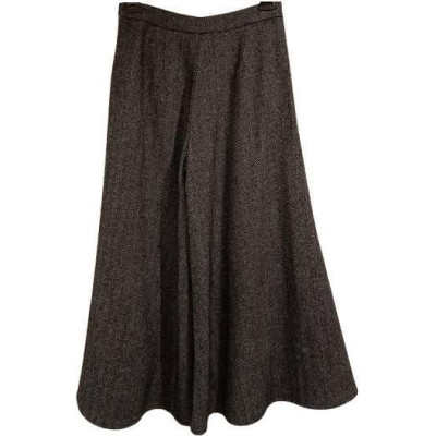 Alysi - Gonna a pantalone in lana di color grigio spigato - gne071 - Italianfashionglam