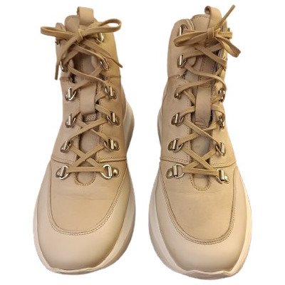 Grenson - Sneakers da donna in vera pelle di color sabbia - sc023 - Italianfashionglam