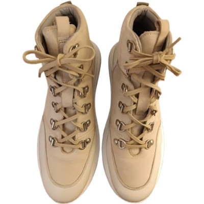 Grenson - Sneakers da donna in vera pelle di color sabbia - sc023 - Italianfashionglam