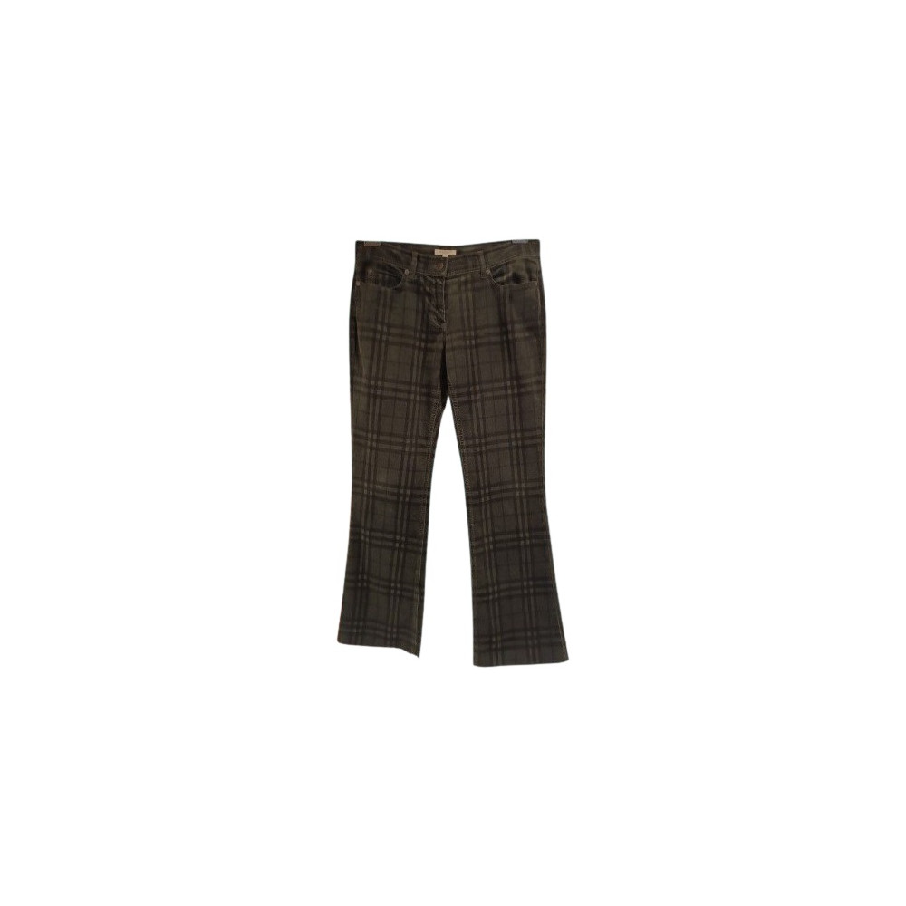 Burberry - Pantalone da donna in cotone check verdone -pnd171-Italianfashionglam Burberry - Pantalone da donna in cotone check verdone -pnd171-Italianfashionglam