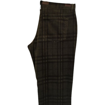 Burberry - Pantalone da donna in cotone check verdone -pnd171-Italianfashionglam