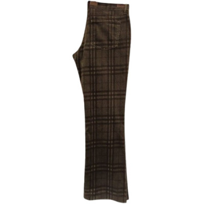 Burberry - Pantalone da donna in cotone check verdone -pnd171-Italianfashionglam