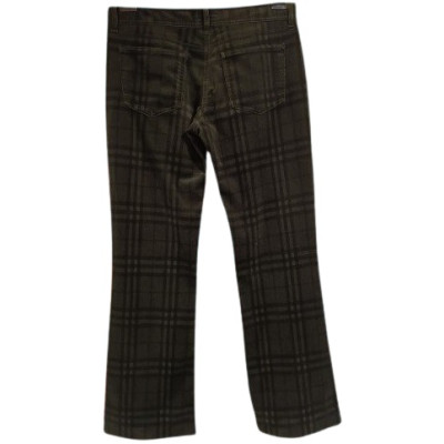 Burberry - Pantalone da donna in cotone check verdone -pnd171-Italianfashionglam