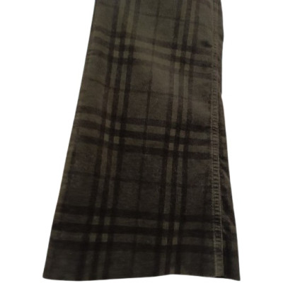 Burberry - Pantalone da donna in cotone check verdone -pnd171-Italianfashionglam