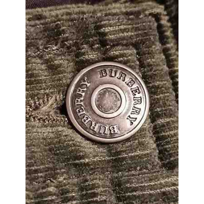 Burberry - Pantalone da donna in cotone check verdone -pnd171-Italianfashionglam