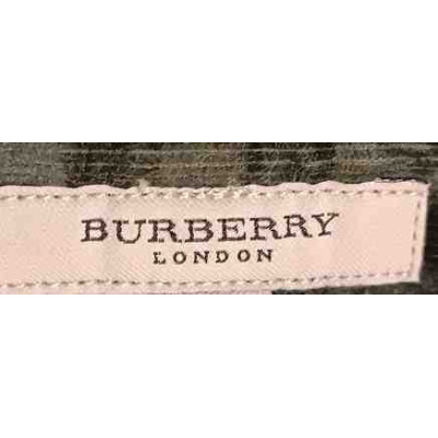 Burberry - Pantalone da donna in cotone check verdone -pnd171-Italianfashionglam