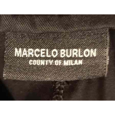 Marcelo Burlon - Pantalone da uomo in cotone nero - Italianfashionglam
