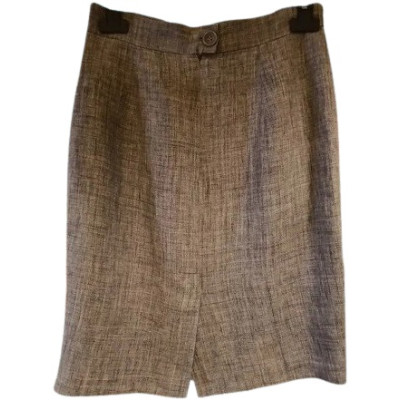 Sportmax - Gonna tubino in tessuto di lino color grigio - gne073 - Italianfashionglam