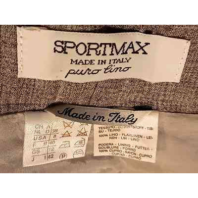 Sportmax - Gonna tubino in tessuto di lino color grigio - gne073 - Italianfashionglam