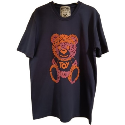 Moschino - T- shirt da donna in tessuto di cotone blu scuro - bls017 - Italianfashionglam